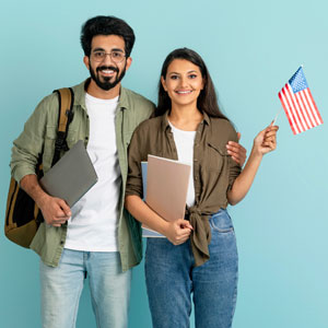 Couple holding documents and U.S. flag, representing 'How to Prove Your Marriage to the USCIS - Robinett Law PLLC